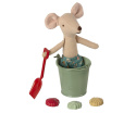 Maileg Wiaderko i fotemki Akcesoria dla lalek - Beach set - Shovel, bucket & shells