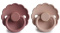 FRIGG Smoczki 0-6m Daisy Kauczuk 2-Pack Blush/Woodchuck - Rozmiar 1