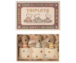 Maileg Myszki Trojaczki w pudełku zapałek - triples in matchbox