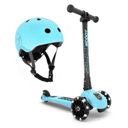 SCOOTANDRIDE Komplet Highwaykick 3 LED Hulajnoga + kask (S-M) | Blueberry