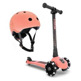 SCOOTANDRIDE Komplet Highwaykick 3 LED Hulajnoga + kask (S-M) | Peach