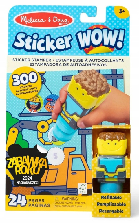 Melissa & Doug Książeczka z naklejkami i stempel Sticker Wow Buldożer